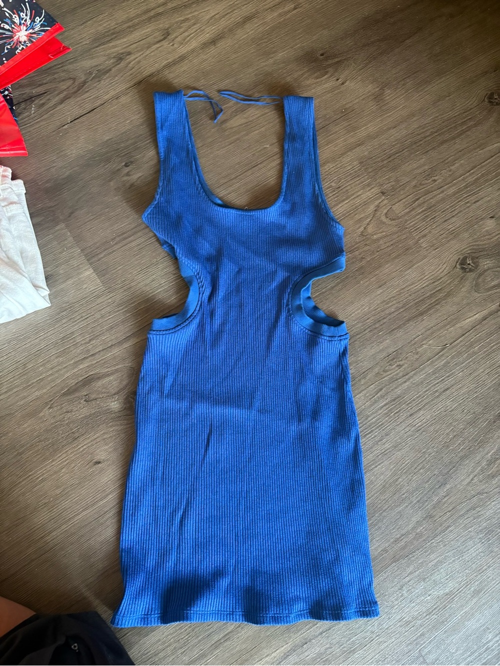 Women's Blue Ribbed Sweater Top